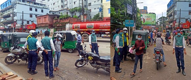 লকডাউনের ৫ম দিনে  মামলা ১২০টি ও আটক ১৬৩টি যানবাহনে