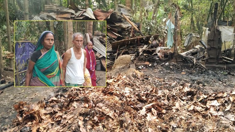 আগুনে  অঙ্গার বসতঘর-দোকান, দিশেহারা হর গোবিন্দ